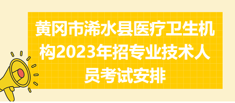 黄冈市浠水县医疗卫生机构2023年招专业技术人员考试安排