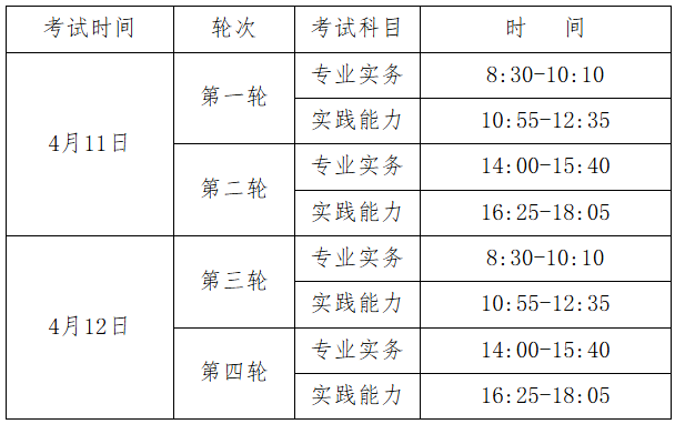 考试时间 考试时间