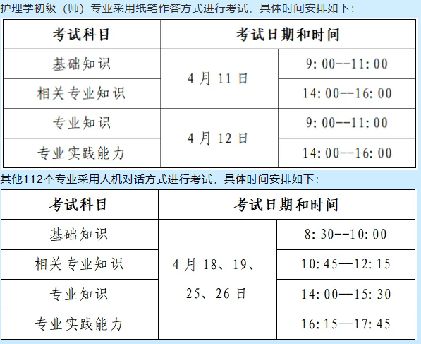 考试时间 考试时间