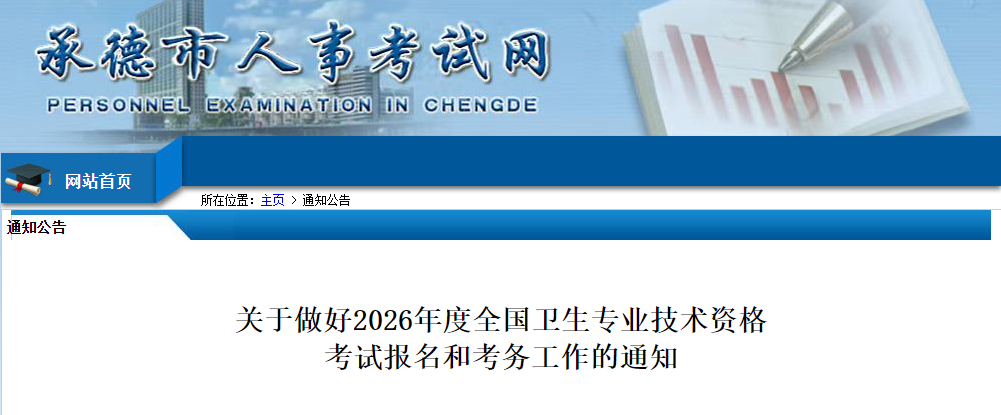 承德2026年中医内科主治医师考试报名现场确认12月15日-17日！